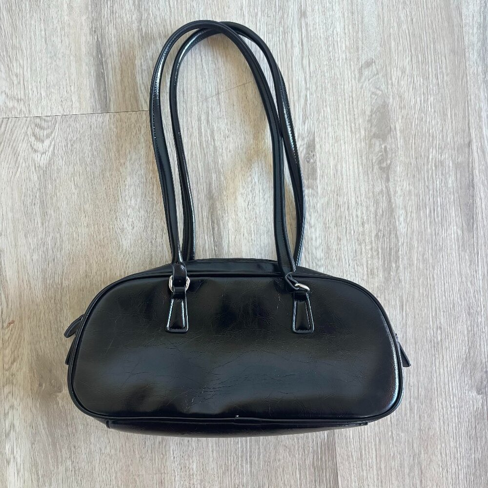 OAK + FORT Black Long Shoulder Bag